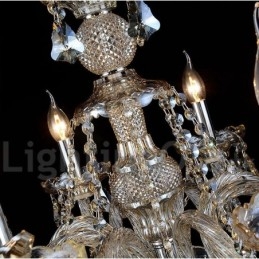 Retro Vintage Cognac Color K9 Crystal Modern Chandelier with 6 Lights