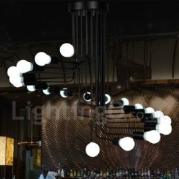 Black Contemporary Chandelier Lamp Light