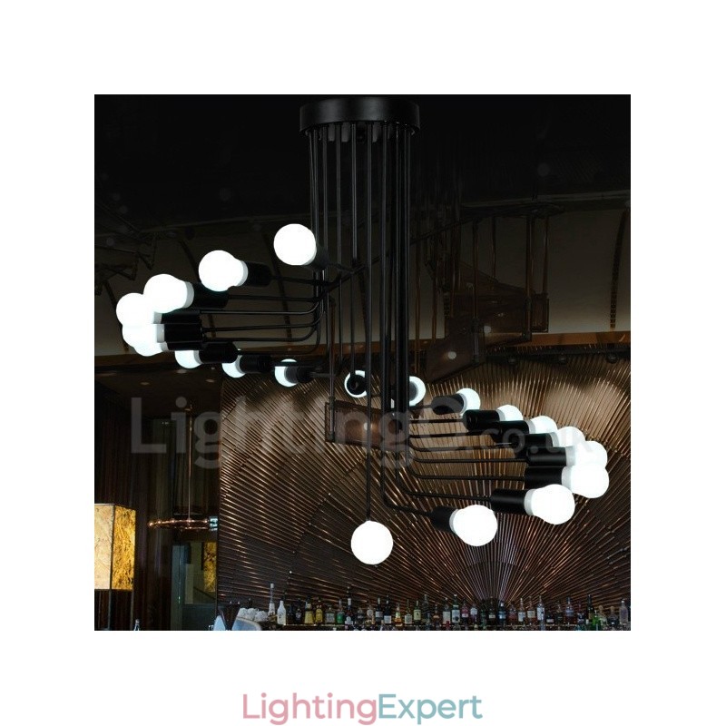 Black Contemporary Chandelier Lamp Light