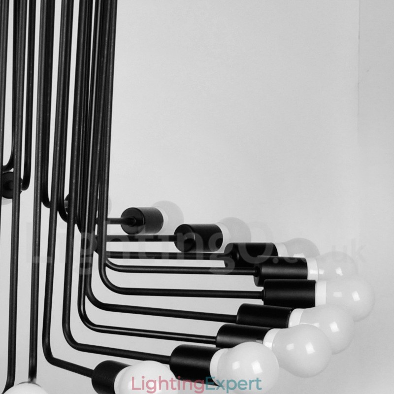 Black 26 Light Retro Vintage Modern Contemporary Chandelier Lamp Light