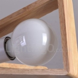 Wood Single Tier 5 Light Chandelier Lamp Modern Contemporary Style