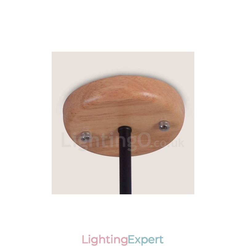 Wood Single Tier 8 Light Chandelier Lamp Modern Contemporary Style