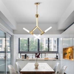 Modern Contemporary 2 Tier 4 Light Golden Chandelier Lamp