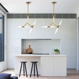 Modern Contemporary 2 Tier 4 Light Golden Chandelier Lamp