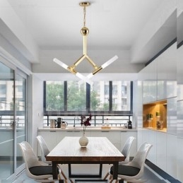 Modern Contemporary 2 Tier 4 Light Golden Chandelier Lamp