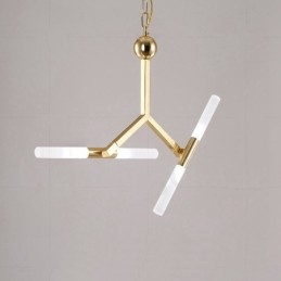 Modern Contemporary 2 Tier 4 Light Golden Chandelier Lamp