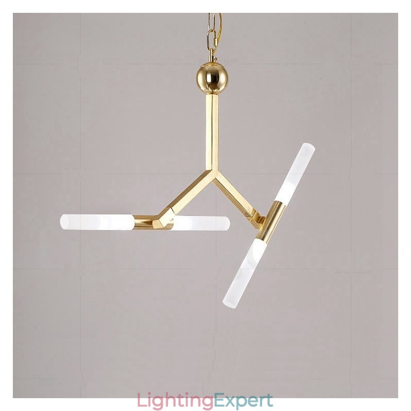 Modern Contemporary 2 Tier 4 Light Golden Chandelier Lamp