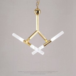 Modern Contemporary 2 Tier 4 Light Golden Chandelier Lamp