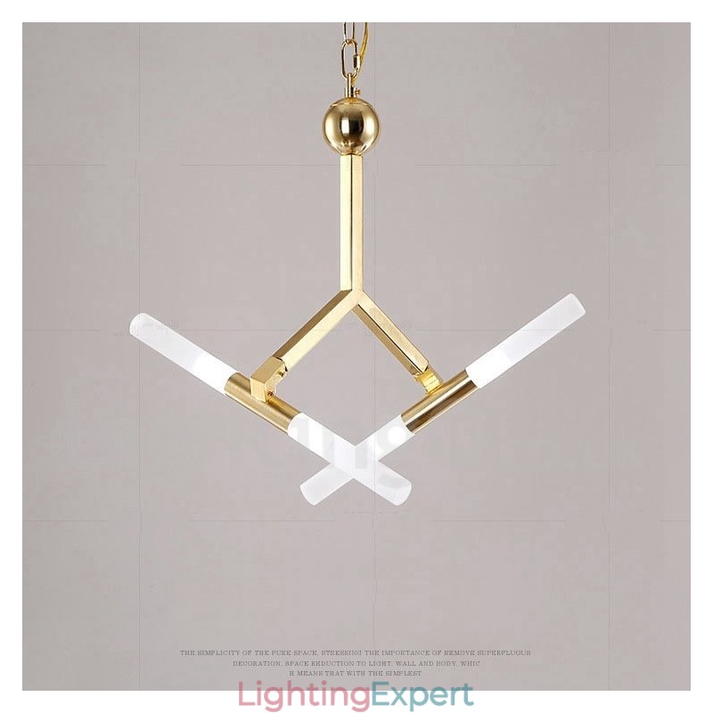 Modern Contemporary 2 Tier 4 Light Golden Chandelier Lamp