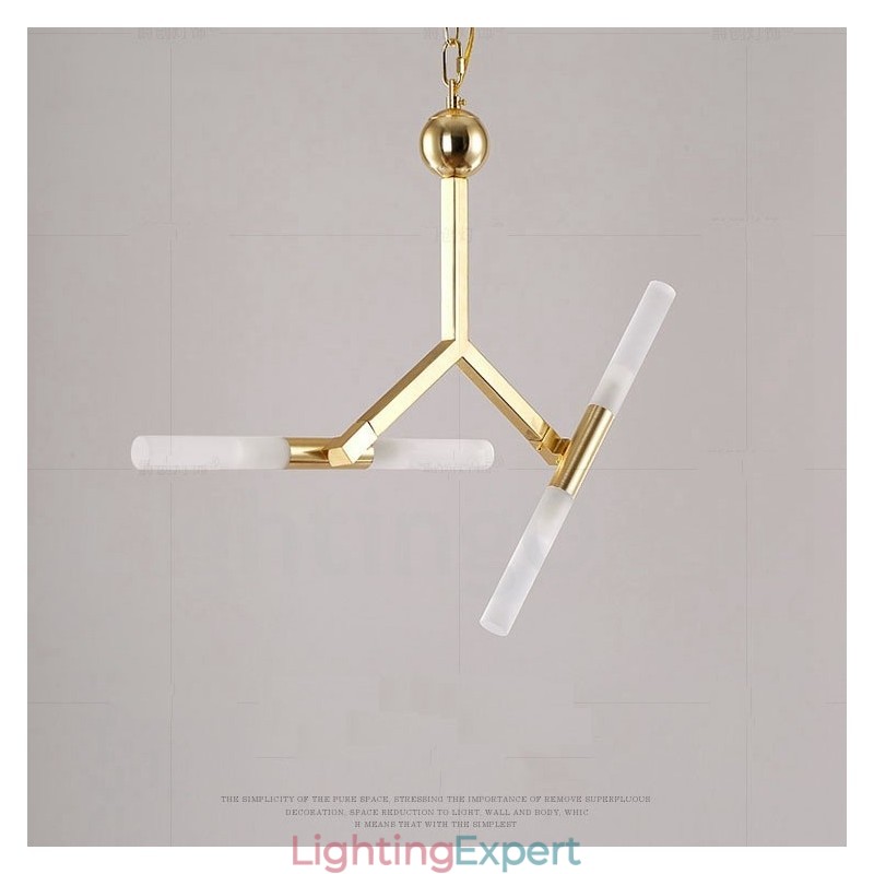 Modern Contemporary 2 Tier 4 Light Golden Chandelier Lamp