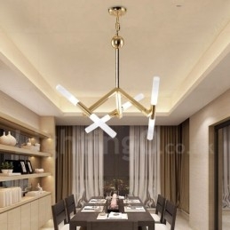 Modern Contemporary 2 Tier 6 Light Golden Chandelier Lamp