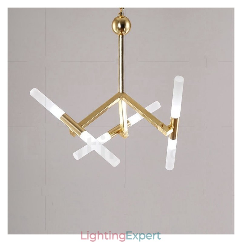 Modern Contemporary 2 Tier 6 Light Golden Chandelier Lamp