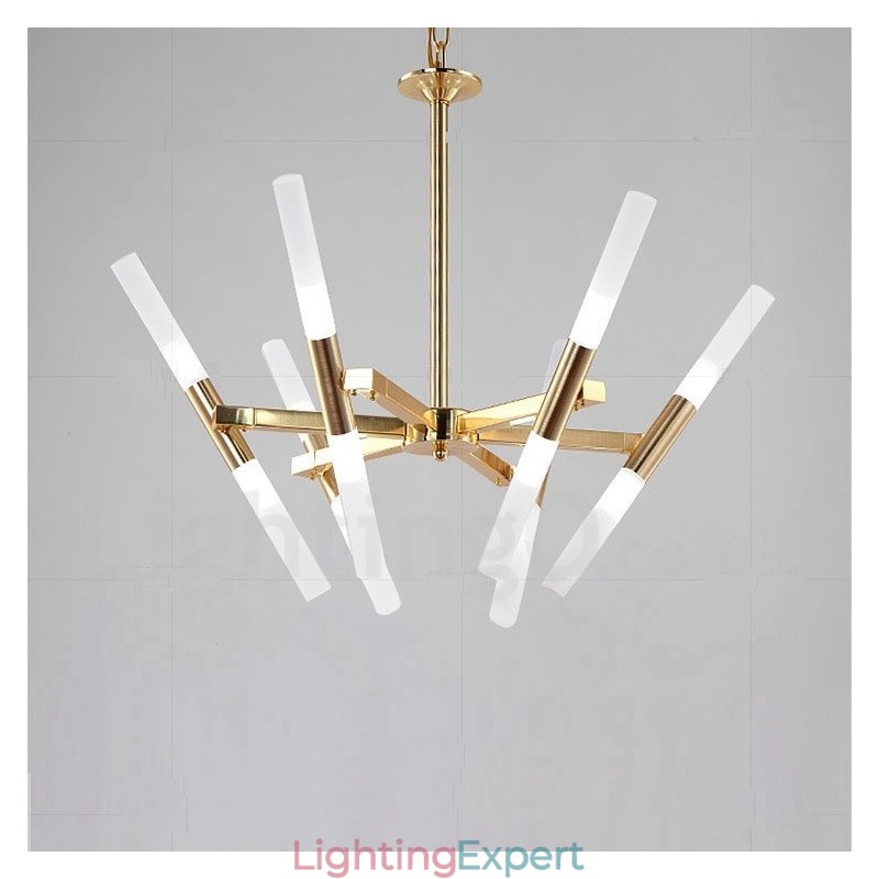 Modern Contemporary 2 Tier 12 Light Golden Chandelier Lamp