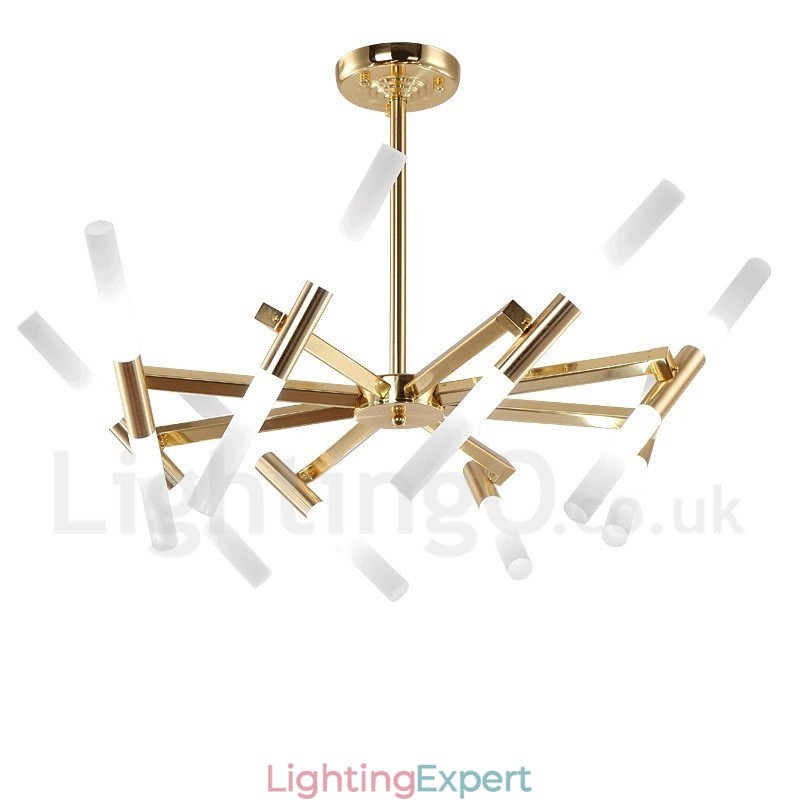 Modern Contemporary 2 Tier 16 Light Golden Chandelier Lamp