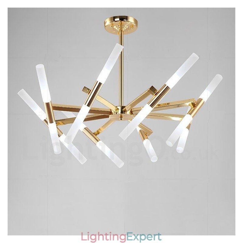 Modern Contemporary 2 Tier 16 Light Golden Chandelier Lamp