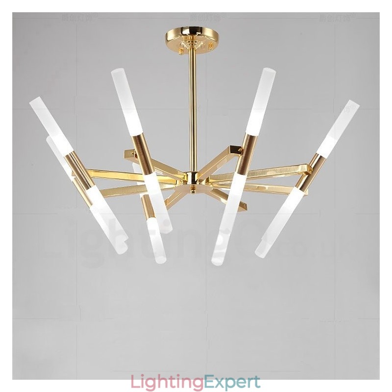 Modern Contemporary 2 Tier 16 Light Golden Chandelier Lamp