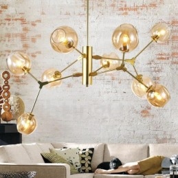 Chandelier with Glass Shade Modern Contemporary Style
