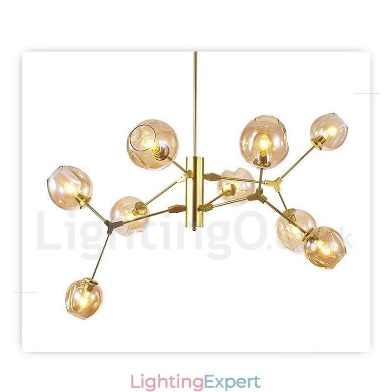 Chandelier with Glass Shade Modern Contemporary Style