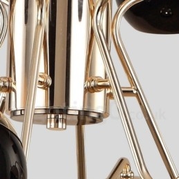 Contemporary Metal Chandelier Lamp with Glass Shade