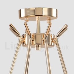 Contemporary Metal Chandelier Lamp with Glass Shade