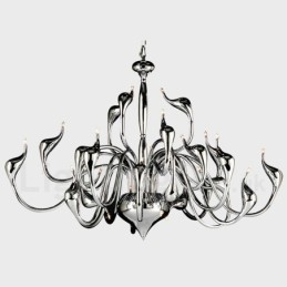 24 Lights Modern Swan Chandelier Light G4 Chrome Plating Bulb Included