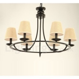 Country Retro 6 Light Single Tier Chandelier Lamp Light