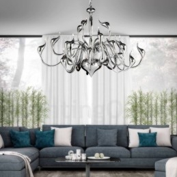 24 Lights Modern Swan Chandelier Light G4 Chrome Plating Bulb Included