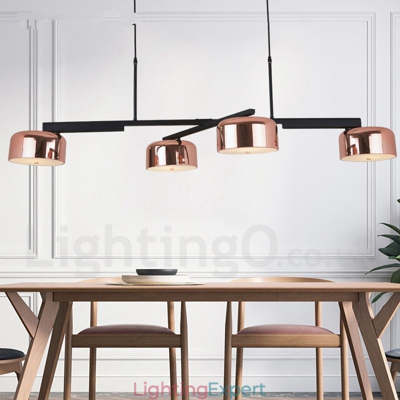 4 Light Single Tier Modern Contemporary Rotatable Chandelier Light