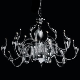 24 Lights Modern Swan Chandelier Light G4 Chrome Plating Bulb Included
