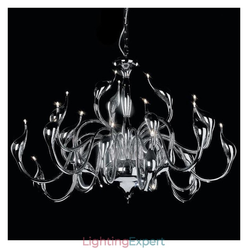 24 Lights Modern Swan Chandelier Light G4 Chrome Plating Bulb Included