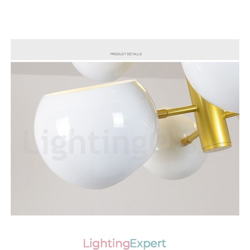 White 10 Light Modern Contemporary Chandelier Lamp Light