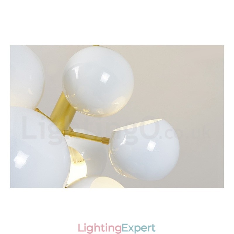 White 10 Light Modern Contemporary Chandelier Lamp Light