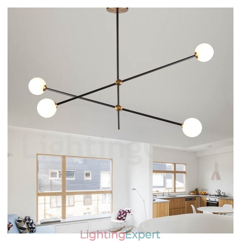 Modern Contemporary 4 Light 2 Tier Chandelier Light