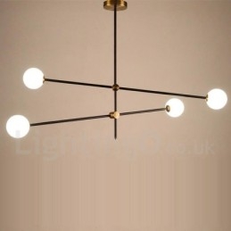 Modern Contemporary 4 Light 2 Tier Chandelier Light