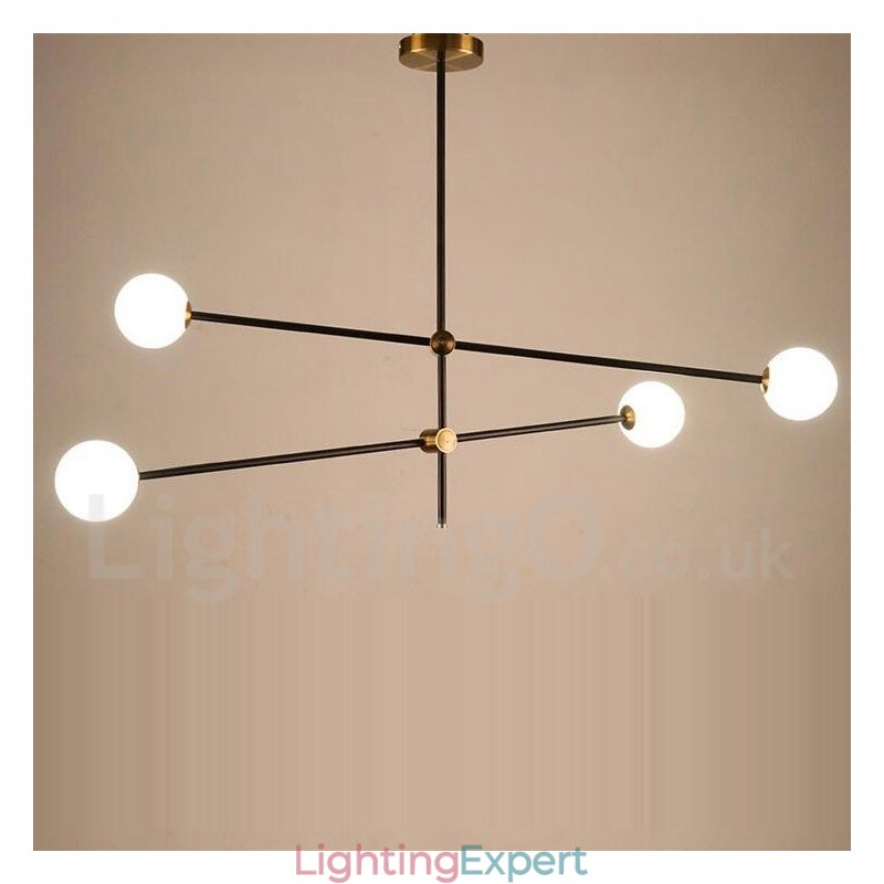Modern Contemporary 4 Light 2 Tier Chandelier Light