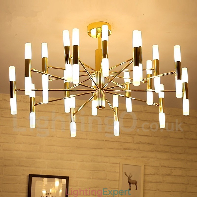 40 Light Golden 2 Tier Modern Contemporary Chandelier Light Lamp