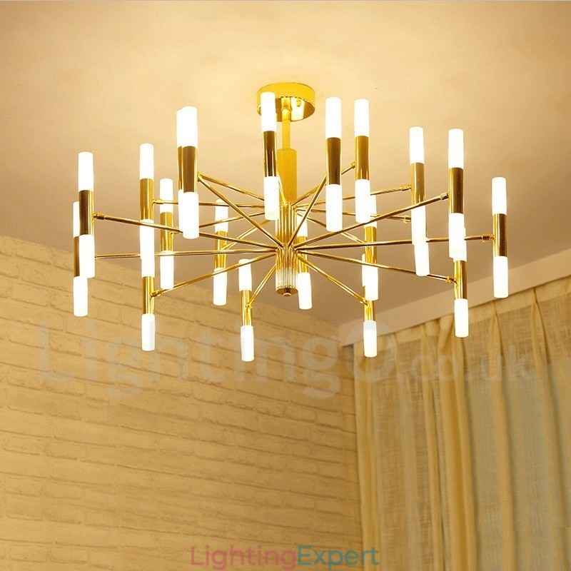 40 Light Golden 2 Tier Modern Contemporary Chandelier Light Lamp