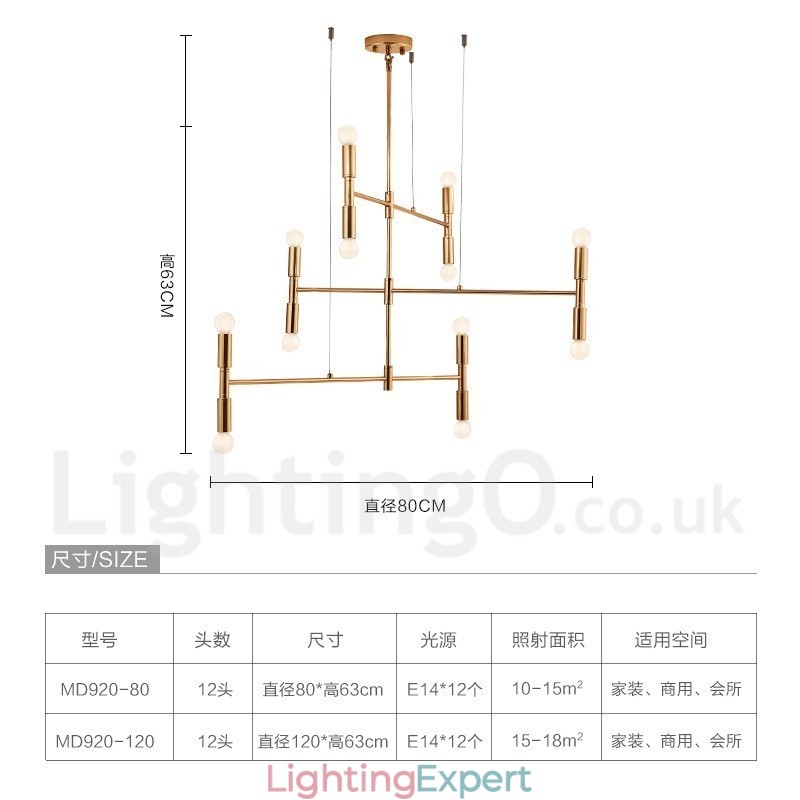 8 Light 3 Tier Modern Contemporary Chandelier Lamp Light