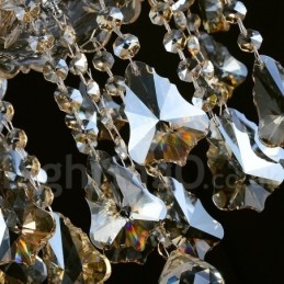 Retro Vintage Cognac Color K9 Crystal Modern Chandelier with 6 Lights