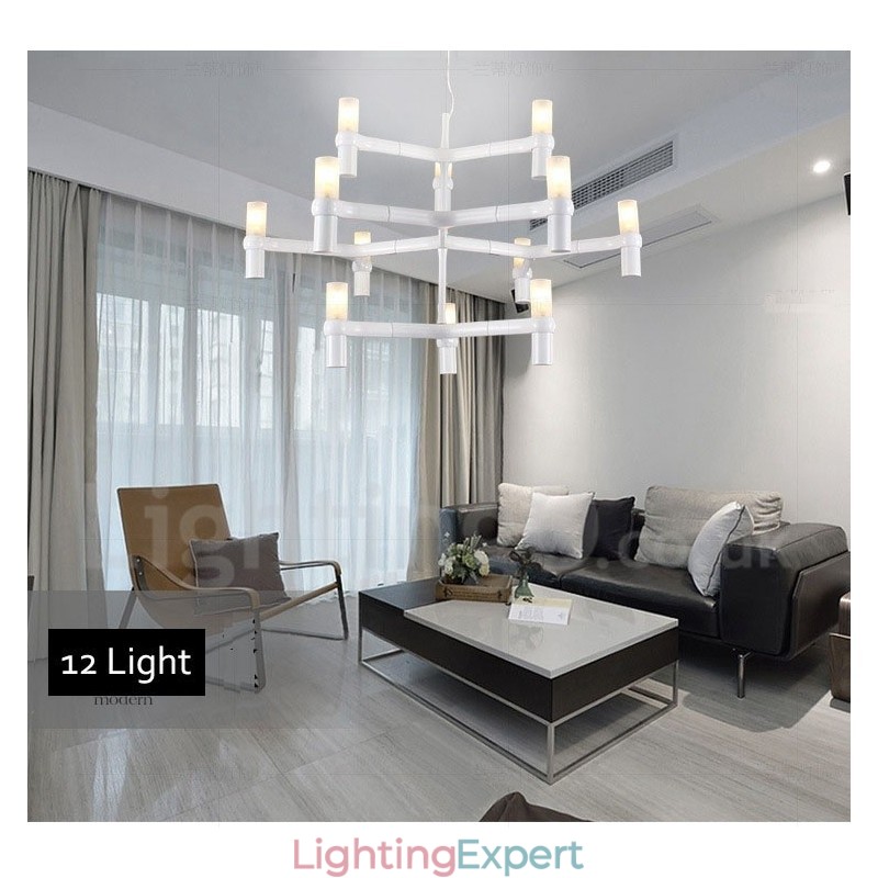 12 Light 3 Tier Modern Contemporary Chandelier Lamp Light