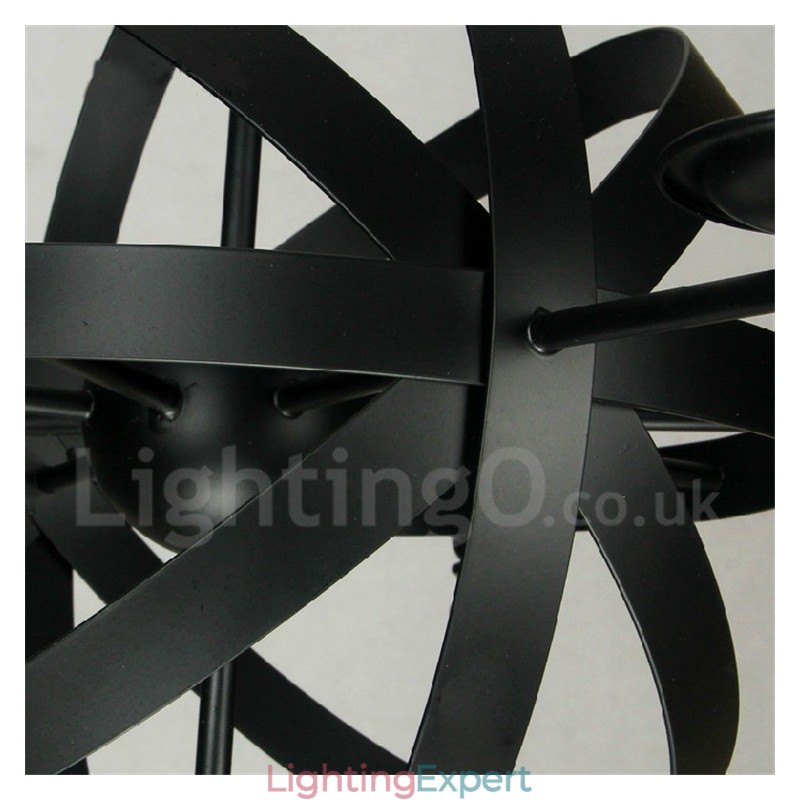 Retro Vintage Metal 6 Light Single Tier Chandelier Light