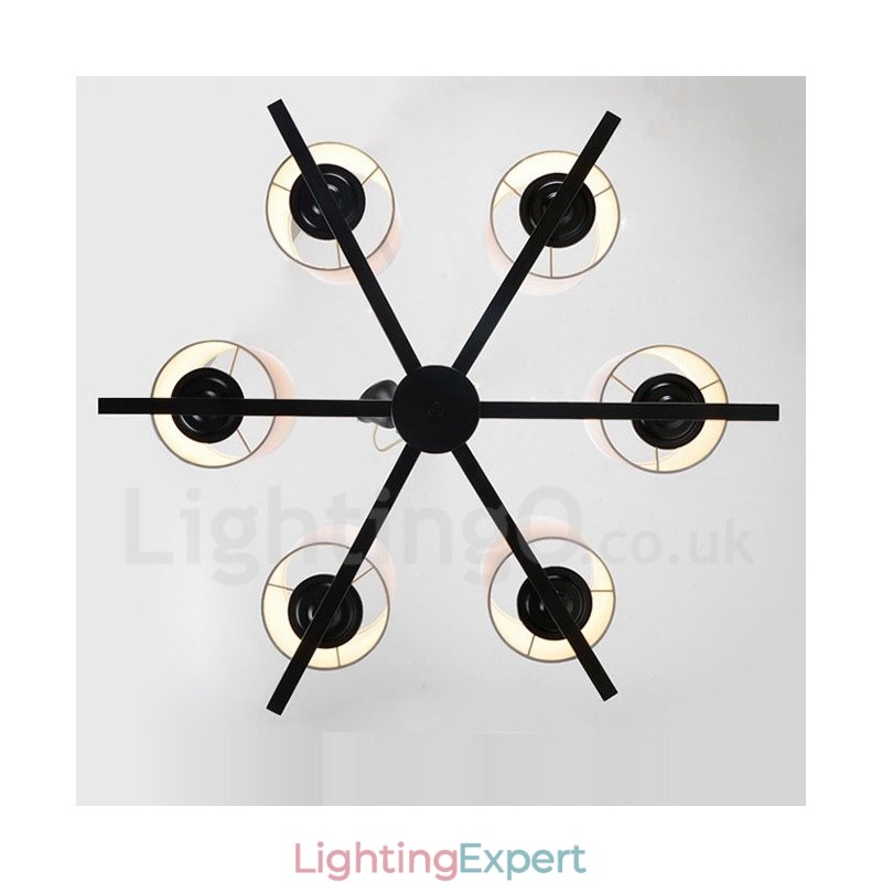 Modern Contemporary 6 Light Single Tier Chandelier Lamp Light