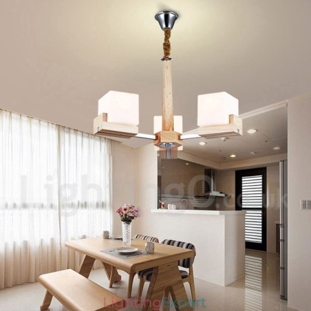 Wooden Modern Contemporary 3 Light Single Tier Chandelier Lamp Wooden Modern Contemporary 3 Light Single Tier Chandelier Lamp