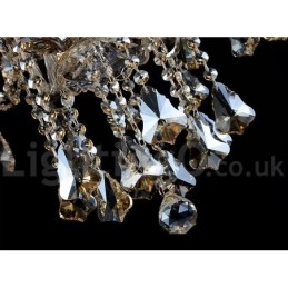 Retro Vintage Cognac Color K9 Crystal Modern Chandelier with 6 Lights