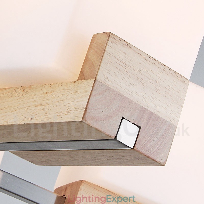 Wooden Modern Contemporary 5 Light Single Tier Chandelier Lamp