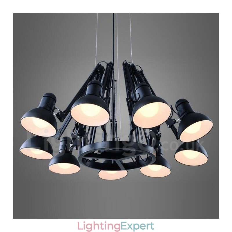 9 Light Modern Contemporary Single Tier Chandelier Lamp Light
