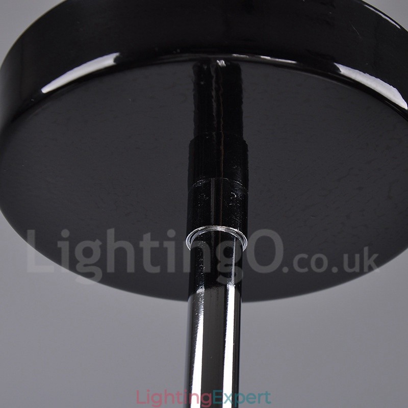 Black Retro Vintage Metal 8 Light Single Tier Chandelier Light