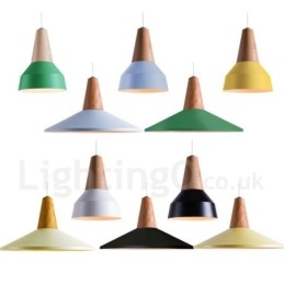 1 Light Modern Contemporary Wood Pendant Light
