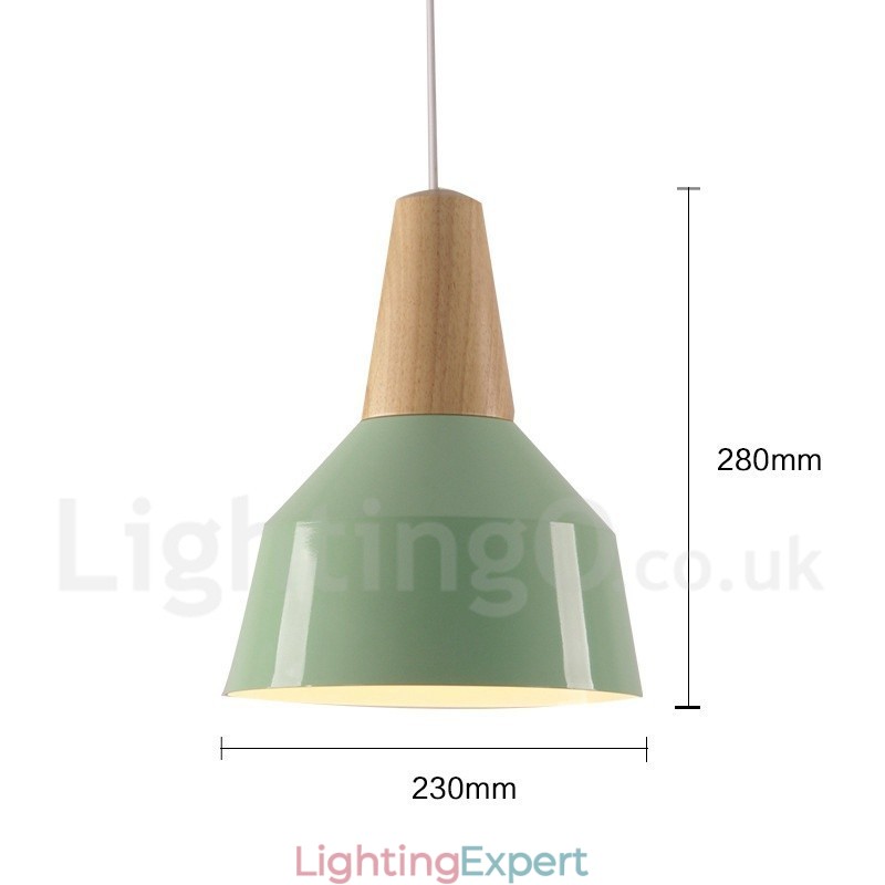 1 Light Modern Contemporary Wood Pendant Light