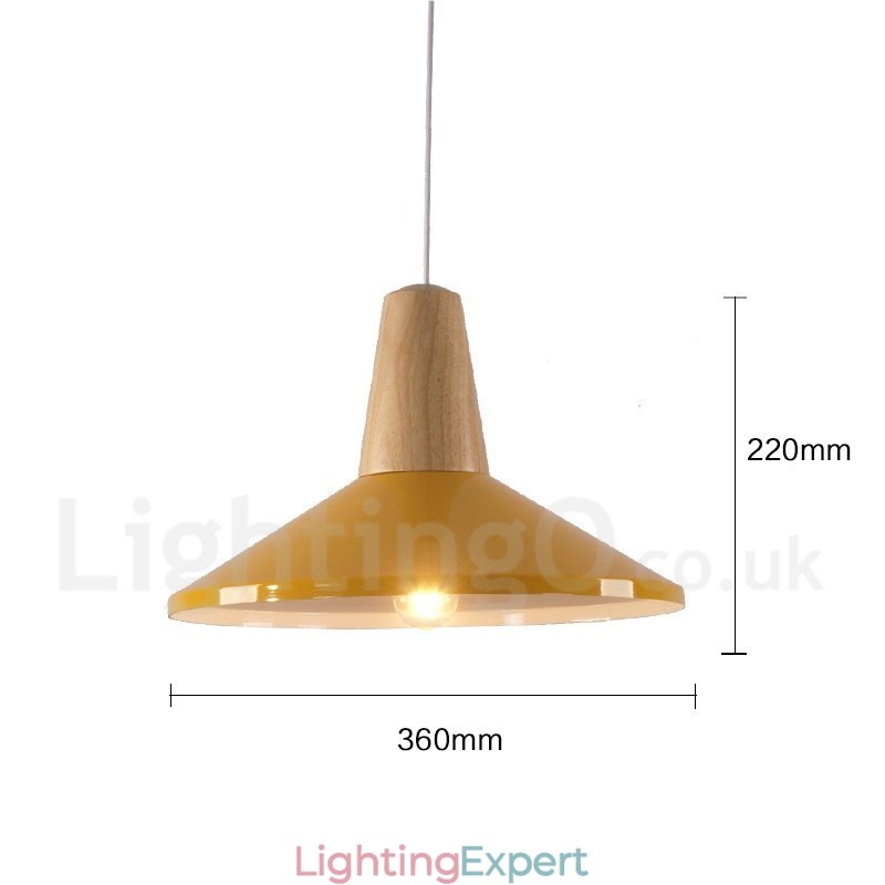 1 Light Modern Contemporary Wood Pendant Light